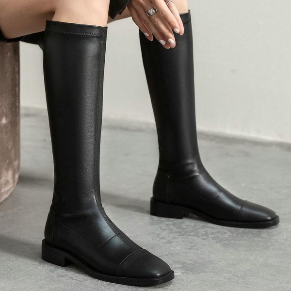 женщины площади toe низкий heeled колено высокие сапоги дамы моды flock натуральная кожа зима zip партии обувь черный длинные сапоги, Black
женщины площади toe низкий heeled колено высокие сапоги дамы моды flock натуральная кожа зима zip партии обувь черный длинные сапоги, Black