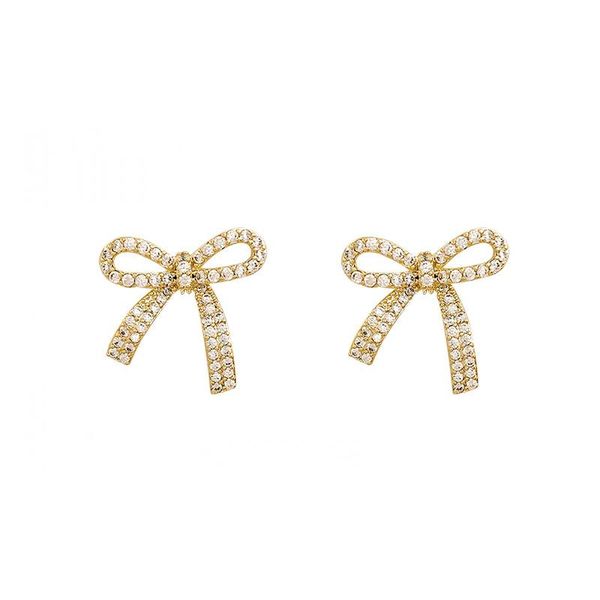 stud elegant bow knot shaped small earrings for women sweet gold color crystal statement party jewelry, Golden;silver
stud elegant bow knot shaped small earrings for women sweet gold color crystal statement party jewelry, Golden;silver