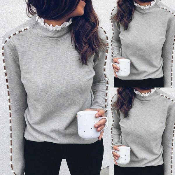 women`s lace turtleneck knitted button long sleeve jumper sweater autumn winter ladies solid color pullover bottoming, White;black
women`s lace turtleneck knitted button long sleeve jumper sweater autumn winter ladies solid color pullover bottoming, White;black