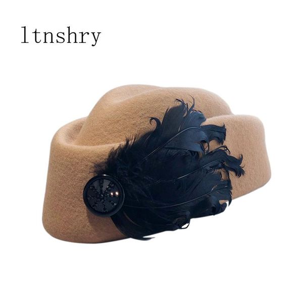 wide brim hats autumn winter elegant wool feather bow airline stewardess white women's fedora caps formal lady hat royal style dome cha, Blue;gray
wide brim hats autumn winter elegant wool feather bow airline stewardess white women's fedora caps formal lady hat royal style dome cha, Blue;gray
