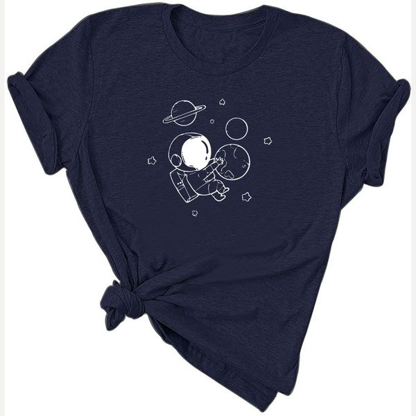 lh2056 2021 summer new fashion astronaut pattern printing loose casual comfortable round neck cotton short sleeve t-shirt women, White
lh2056 2021 summer new fashion astronaut pattern printing loose casual comfortable round neck cotton short sleeve t-shirt women, White