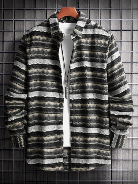 men allover print overcoat without tee b3lt#, Black;brown 
men allover print overcoat without tee b3lt#, Black;brown
