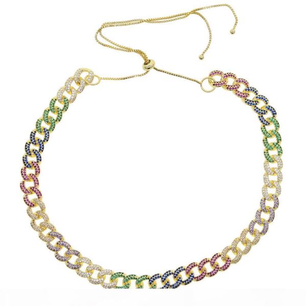 iced out women choker necklace rose gold metal cuban link full with rainbow colorful cubic zirconia stones chain jewelry, Silver
iced out women choker necklace rose gold metal cuban link full with rainbow colorful cubic zirconia stones chain jewelry, Silver