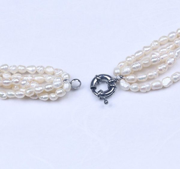 hand knotted beautiful 5 rows natural 4-5mm freshwater aquaculture rice pearl bracelet necklace11, Silver
hand knotted beautiful 5 rows natural 4-5mm freshwater aquaculture rice pearl bracelet necklace11, Silver
