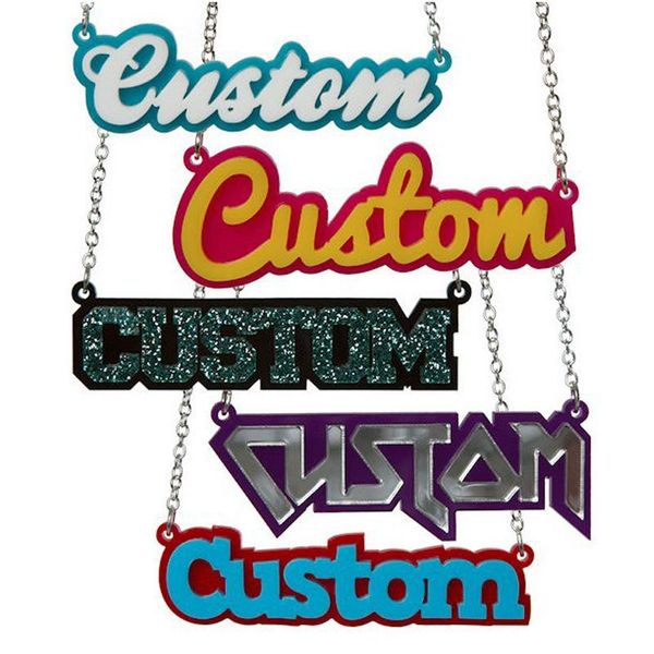 laser cut acrylic made customize statement pendant necklace fashion jewelry charm necklaces, Silver
laser cut acrylic made customize statement pendant necklace fashion jewelry charm necklaces, Silver