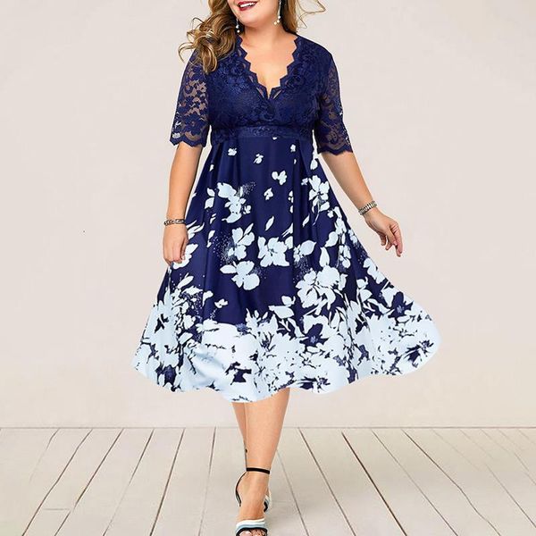 plus size 6xl elegant women dress lace floral printted vestido casual party autumn dress women fashion office dress d25, Black;gray
plus size 6xl elegant women dress lace floral printted vestido casual party autumn dress women fashion office dress d25, Black;gray