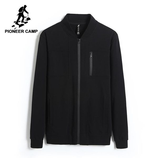 pioneer camp male jacket brand-clothing jackets coat men black solid windbreaker outerwear for men ajk702356, Black;brown