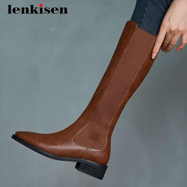 boots lenkisen equestrian split leather stretch classic colors round toe thick med heel zipper pretty girls knee-high l60, Black
boots lenkisen equestrian split leather stretch classic colors round toe thick med heel zipper pretty girls knee-high l60, Black