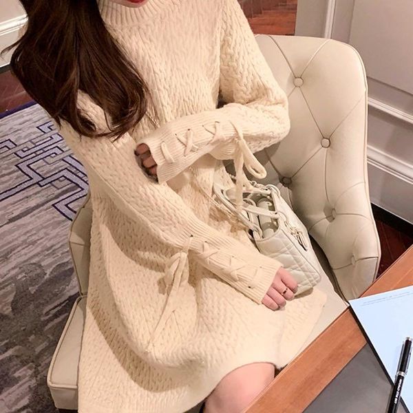 2021 winter knitting one piece dress casual long sleeve elegant mini dress female lace-up sweet office sweater dresses korean, Black;gray
2021 winter knitting one piece dress casual long sleeve elegant mini dress female lace-up sweet office sweater dresses korean, Black;gray