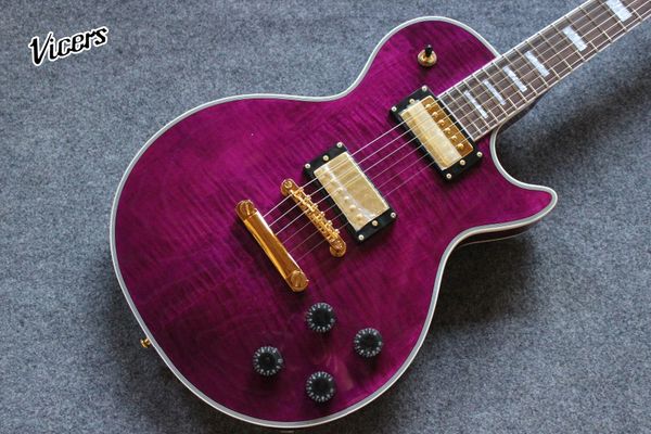 custom electric guitar. purple color tiger flame guitarra. rosewood fingerboard,gold hardware gitaar.one piece neck and body
custom electric guitar. purple color tiger flame guitarra. rosewood fingerboard,gold hardware gitaar.one piece neck and body