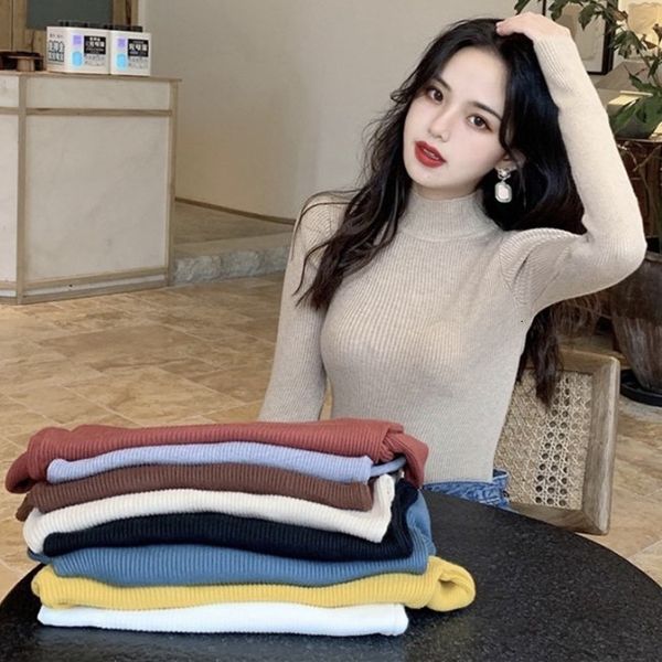 autumn / winter 2020 new versatile slim fitting half high collar t-shirt solid color pullover long sleeve bottoming women's wear
autumn / winter 2020 new versatile slim fitting half high collar t-shirt solid color pullover long sleeve bottoming women's wear