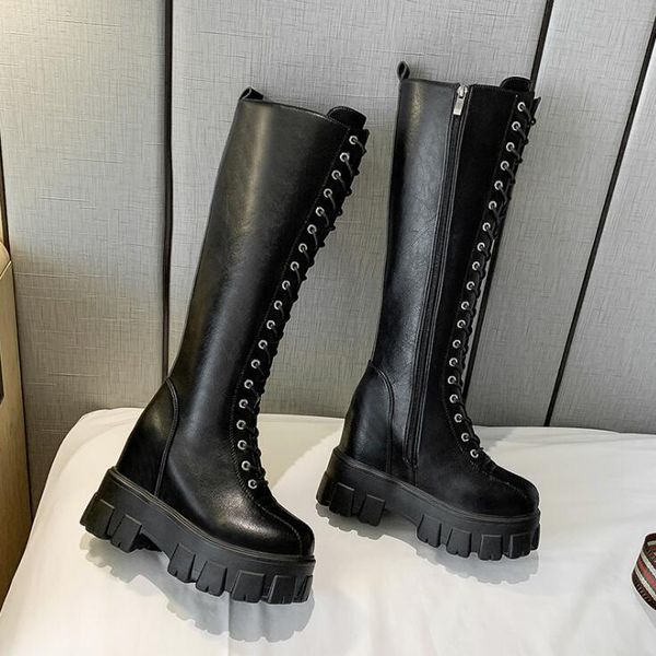 chunky platform pu leather knee high boots women retro punk height increasing long martin boots woman lace up booties mujer 2020, Black
chunky platform pu leather knee high boots women retro punk height increasing long martin boots woman lace up booties mujer 2020, Black