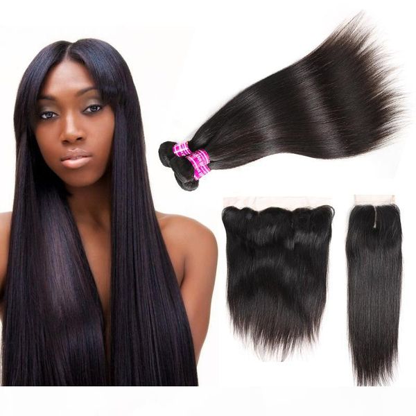 superior supplier brazilian virgin hair straight bundles with lace closure & frontal unprocessed peruvian indian human hair extensions wefts, Black
superior supplier brazilian virgin hair straight bundles with lace closure & frontal unprocessed peruvian indian human hair extensions wefts, Black