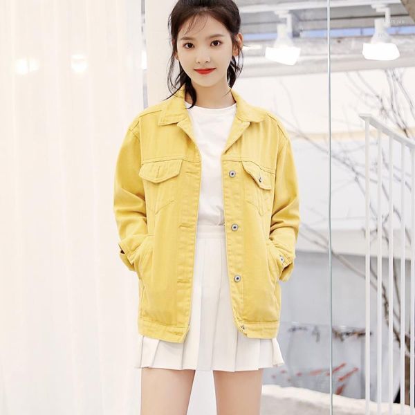 autumn bf style women yellow jacket coat trendy turn-down collar long sleeve basic coat front pocket solid outwear1, Black;brown