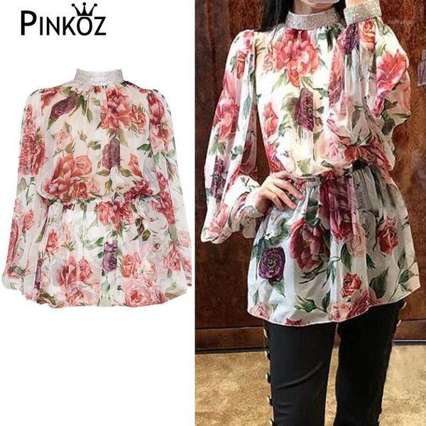pinkoz designer style luxury sequined red rose flower print stand collar lantern sleeve chiffon blouse women shirt1, White
pinkoz designer style luxury sequined red rose flower print stand collar lantern sleeve chiffon blouse women shirt1, White