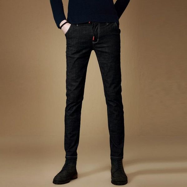 men's jeans summer straight slim fit causal stretch denim trousers drawstring black pants, Blue
men's jeans summer straight slim fit causal stretch denim trousers drawstring black pants, Blue