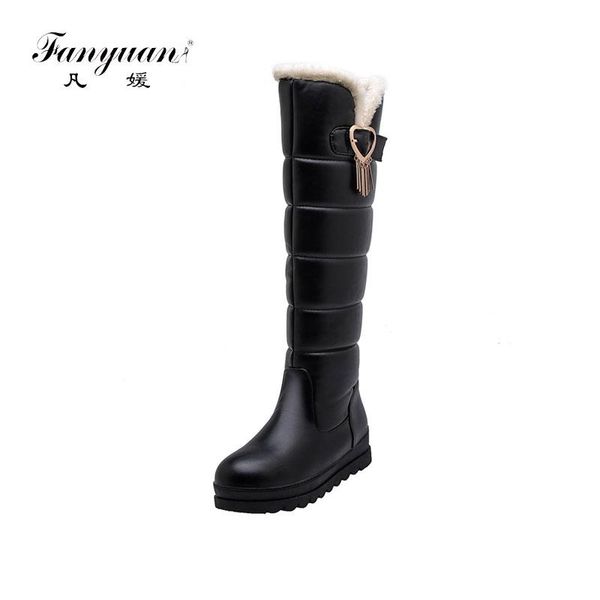 boots fanyuan 32-43 winter platform fur ladies knee high snow women 2021 waterproof wedges shoes woman, Black 
boots fanyuan 32-43 winter platform fur ladies knee high snow women 2021 waterproof wedges shoes woman, Black