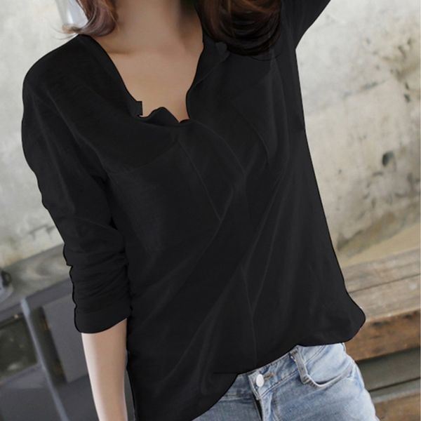 brxnh double pocket long sleeve v-neck women's large t-shirt loose slub cotton korean spring t-shirt cotton pure bottom fashion fnr6k, White
brxnh double pocket long sleeve v-neck women's large t-shirt loose slub cotton korean spring t-shirt cotton pure bottom fashion fnr6k, White