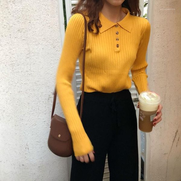 women knitted new fashion preppy style lapel knit simple and casual, you will look pullover femme slim sweater drop l1, White;black
women knitted new fashion preppy style lapel knit simple and casual, you will look pullover femme slim sweater drop l1, White;black