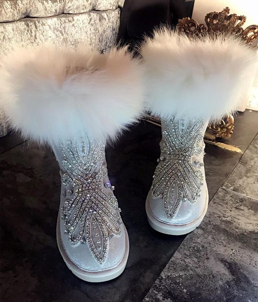 pearl fur winter boots genuine leather sow boots diamond drill cotton shoes warm winter shoes "women, Black
pearl fur winter boots genuine leather sow boots diamond drill cotton shoes warm winter shoes "women, Black