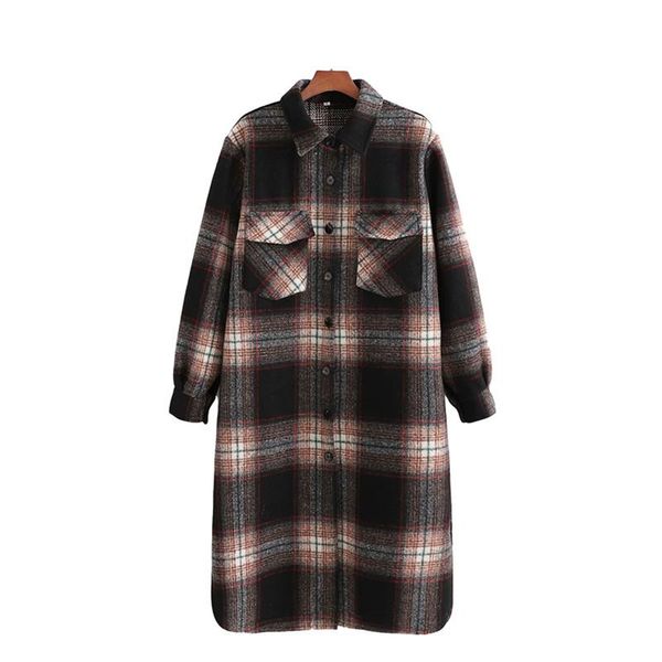 puwd casual women long oversized plaid woolen coat 2021 fashion ladies soft long sleeve outerwear female vintage loose jackets, Black
puwd casual women long oversized plaid woolen coat 2021 fashion ladies soft long sleeve outerwear female vintage loose jackets, Black