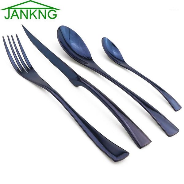 jankng 24-pcs 304 stainless steel flatware set blue dinnerware steak knife fork spoon teaspoon cutlery tableware dropshipping1
jankng 24-pcs 304 stainless steel flatware set blue dinnerware steak knife fork spoon teaspoon cutlery tableware dropshipping1