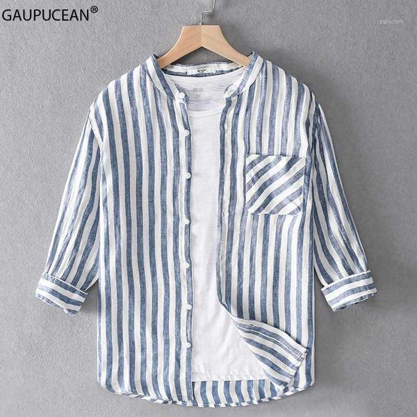 100% linen cool breathable anti-static anti-radiation quality fashion man shirt summer male striped three quarter men shirts1, White;black
100% linen cool breathable anti-static anti-radiation quality fashion man shirt summer male striped three quarter men shirts1, White;black