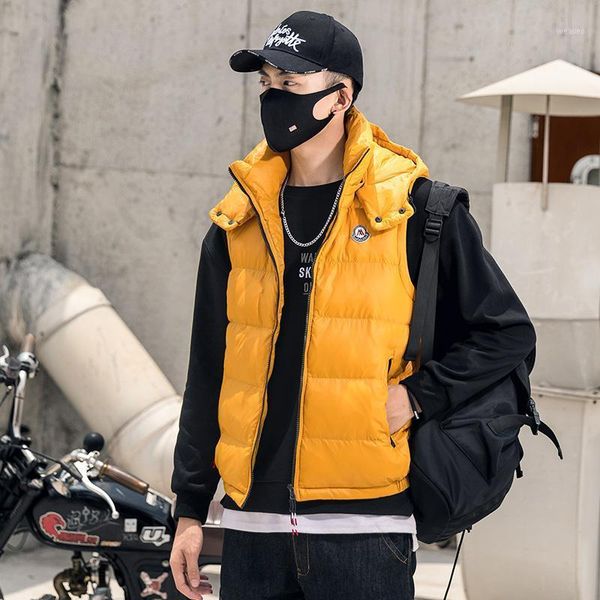 men's vest winter down vest white casual waistcoat men's sleeveless jacket hooded warm slim fit fashion solid color vests1, Black
men's vest winter down vest white casual waistcoat men's sleeveless jacket hooded warm slim fit fashion solid color vests1, Black