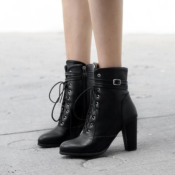 pxelena vintage high heels boots women lace up buckle motorcycle ankle boots lady shoes 2020 new plus size 34-43, Black
pxelena vintage high heels boots women lace up buckle motorcycle ankle boots lady shoes 2020 new plus size 34-43, Black