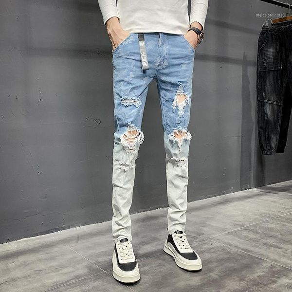 men's jeans korean slim fit casual men hip hop stretch denim trousers 34-28 blue fashion 2021 spring destroyed for1
men's jeans korean slim fit casual men hip hop stretch denim trousers 34-28 blue fashion 2021 spring destroyed for1