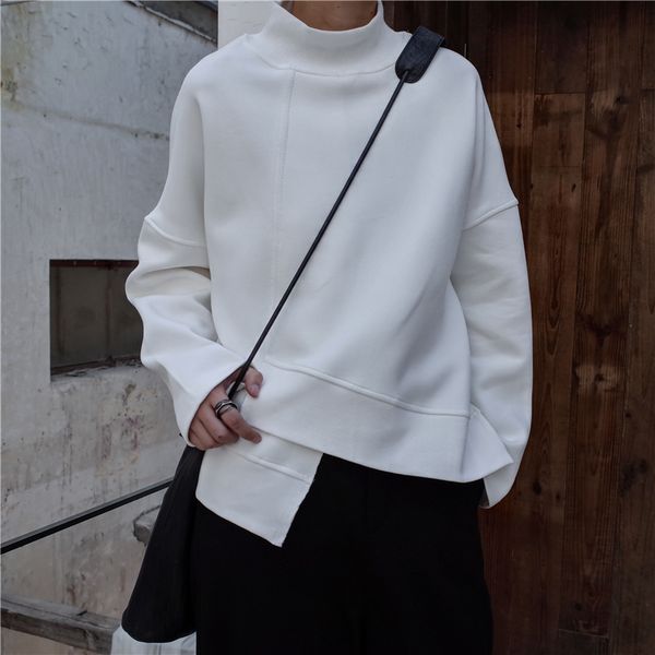 2021 new of male domestic asymmetric patchwork sweatshirt dark hoodie with small turtleneck. 9t4h, Black
2021 new of male domestic asymmetric patchwork sweatshirt dark hoodie with small turtleneck. 9t4h, Black