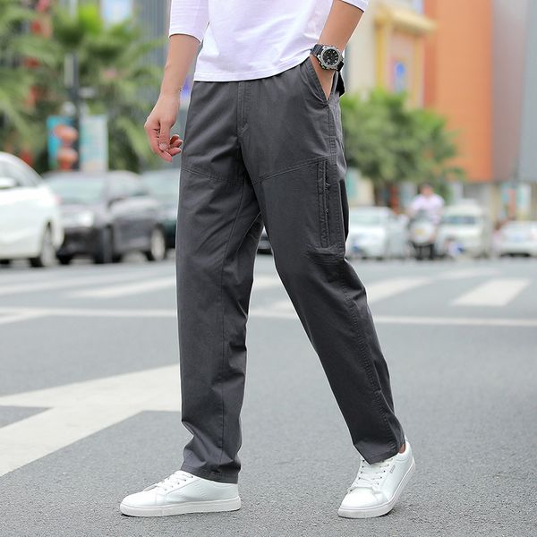 men's baggy straight fashion mid waist multi pocket overalls solid color elastic fat pants, Black
men's baggy straight fashion mid waist multi pocket overalls solid color elastic fat pants, Black