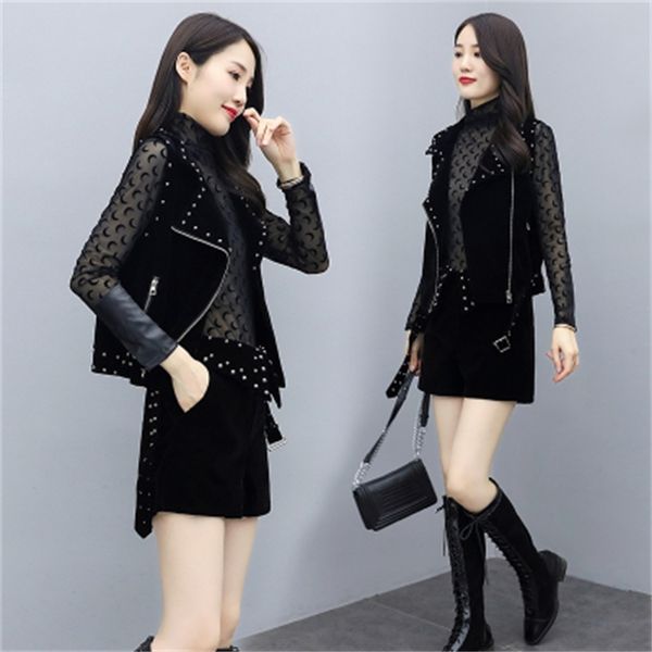 european station jacket and shorts 3 granular blazer vest all female zipper business frauen woman suit 3o27, White;black
european station jacket and shorts 3 granular blazer vest all female zipper business frauen woman suit 3o27, White;black