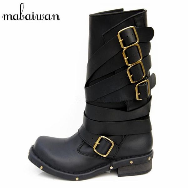 mabaiwan handmade rivets cowboy boots mid calf genuine leather women motorcycle boots vintage buckle straps shoes woman, Black
mabaiwan handmade rivets cowboy boots mid calf genuine leather women motorcycle boots vintage buckle straps shoes woman, Black