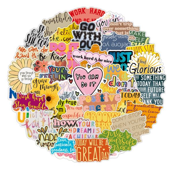50pcs/lot ale colorful daisy motivational slogan stickers waterproof no-duplicate sticker lapskateboard motor decal
50pcs/lot ale colorful daisy motivational slogan stickers waterproof no-duplicate sticker lapskateboard motor decal