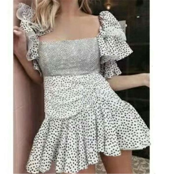 flying pleated fashionable sleeve wave point ruffle one line collar chiffon drs, Black;gray
flying pleated fashionable sleeve wave point ruffle one line collar chiffon drs, Black;gray