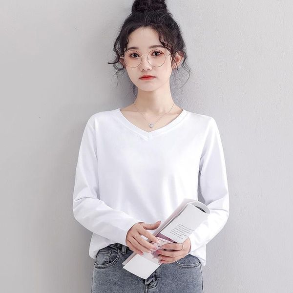 2021 new autumn / winter simple and versatile slim fit v-neck bottoming shirt with sweater and long sleeves, White;black
2021 new autumn / winter simple and versatile slim fit v-neck bottoming shirt with sweater and long sleeves, White;black