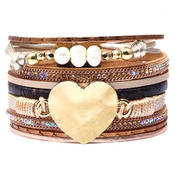 diezi baroque pearl wrap gold color big heart bracelets korean fashion magnet buckle bohemian charm bracelets bangles for women1, Golden;silver
diezi baroque pearl wrap gold color big heart bracelets korean fashion magnet buckle bohemian charm bracelets bangles for women1, Golden;silver