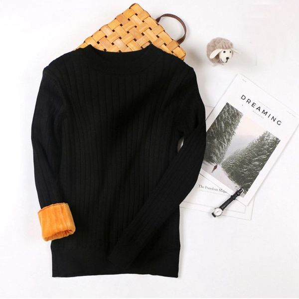 2021 new -4xl plus size thick warm velvet women basic sweater fall winter ribbed knitted pullovers black white female jumper n4gm, White;black
2021 new -4xl plus size thick warm velvet women basic sweater fall winter ribbed knitted pullovers black white female jumper n4gm, White;black