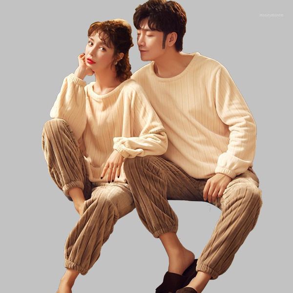 men's sleepwear autumn winter warm stripe flannel pyjamas set for lovers thick coral velvet long sleeve solid color pajamas1, Black;brown
men's sleepwear autumn winter warm stripe flannel pyjamas set for lovers thick coral velvet long sleeve solid color pajamas1, Black;brown