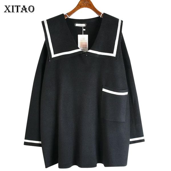 xitao korean style sweaters for women plus size college style navy collar pullover women loose wild clothes 2020 dzl2197, White;black
xitao korean style sweaters for women plus size college style navy collar pullover women loose wild clothes 2020 dzl2197, White;black