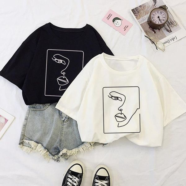 новое летнее лицо лица абстрактные простые печатные топы ulzzang harajuku streetwear korean chic милые повседневные свободные винтажные женс, White
новое летнее лицо лица абстрактные простые печатные топы ulzzang harajuku streetwear korean chic милые повседневные свободные винтажные женс, White