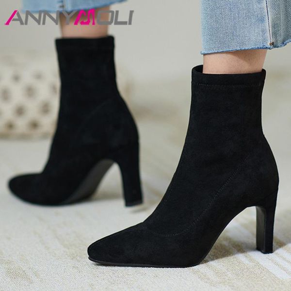 boots annymoli women short shoes high heel ankle pointed toe block heels ladies footwear autumn winter black size 34-39
boots annymoli women short shoes high heel ankle pointed toe block heels ladies footwear autumn winter black size 34-39