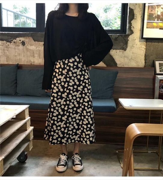 one piece set autumn suit female student korean loose skirt long sleeve t shirt fashion two piece tide, Black
one piece set autumn suit female student korean loose skirt long sleeve t shirt fashion two piece tide, Black
