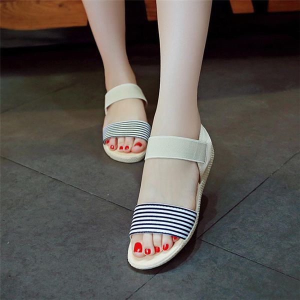 women sandals round toe women shoes fashion stripe flat heel anti skidding beach shoes sandals slipper for, Black
women sandals round toe women shoes fashion stripe flat heel anti skidding beach shoes sandals slipper for, Black