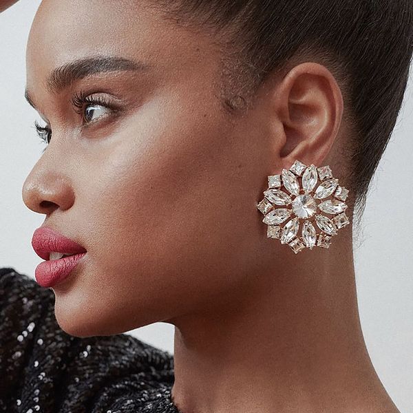 fashion jewelry drop earrings iced out women luxury rhinestone dangle round flower big statement wedding party stud earring christmas gifts, Silver
fashion jewelry drop earrings iced out women luxury rhinestone dangle round flower big statement wedding party stud earring christmas gifts, Silver