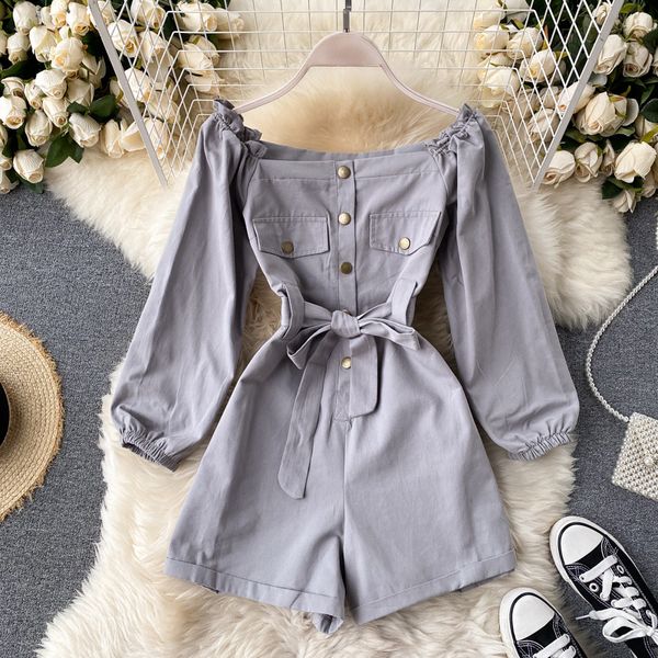 2021 new retro female singing short fall fancy word puff shoulder style fashion streetwear overalls 8oav, Black;white 
2021 new retro female singing short fall fancy word puff shoulder style fashion streetwear overalls 8oav, Black;white