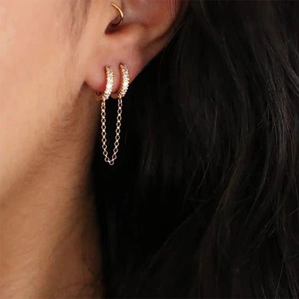 februaryfrost brand fashion simple crystal circle hanging drop earrings korean 925 sterling silver link chain dangle brincos women's je, Golden;silver
februaryfrost brand fashion simple crystal circle hanging drop earrings korean 925 sterling silver link chain dangle brincos women's je, Golden;silver