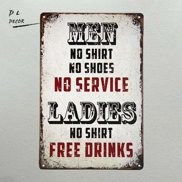 wholesale- dl- men no shirt sign no service ladies drinks man cave bar tavern frat house decor1
wholesale- dl- men no shirt sign no service ladies drinks man cave bar tavern frat house decor1