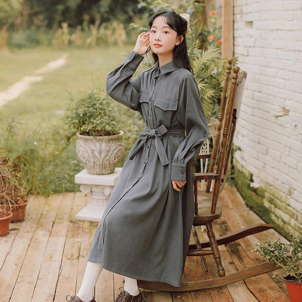 casual dresses coigarsam office lady full sleeve women dress winter french style vintage solid single breasted black blue 5660, Black;gray
casual dresses coigarsam office lady full sleeve women dress winter french style vintage solid single breasted black blue 5660, Black;gray
